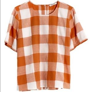 Madewell Boxy Button-Back Top in Gingham Check